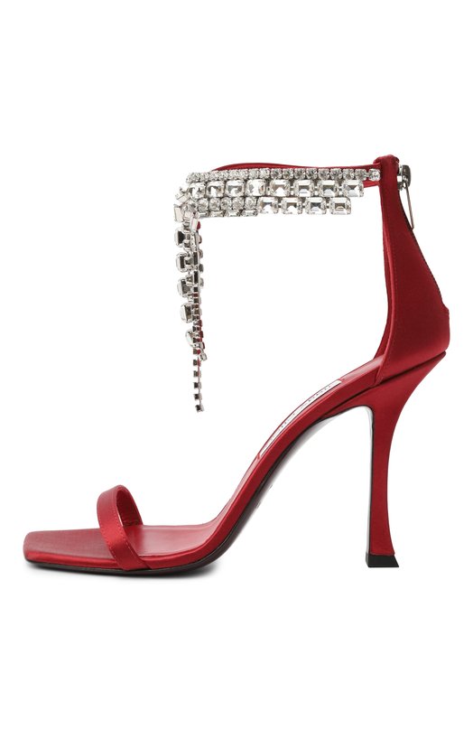 Текстильные босоножки Verity 100 Jimmy Choo VERITY SANDAL 100/SAT Красный  VERITY SANDAL 100/SAT Фото 4