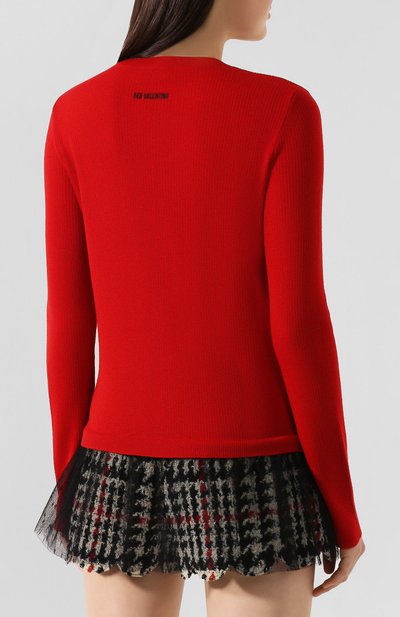 Шерстяной пуловер REDVALENTINO красного цвета по цене 45850 руб., арт. SR3KCB34/4DK, фото 4 Шерстяной пуловер REDVALENTINO, арт. SR3KCB34/4DK, фото 4