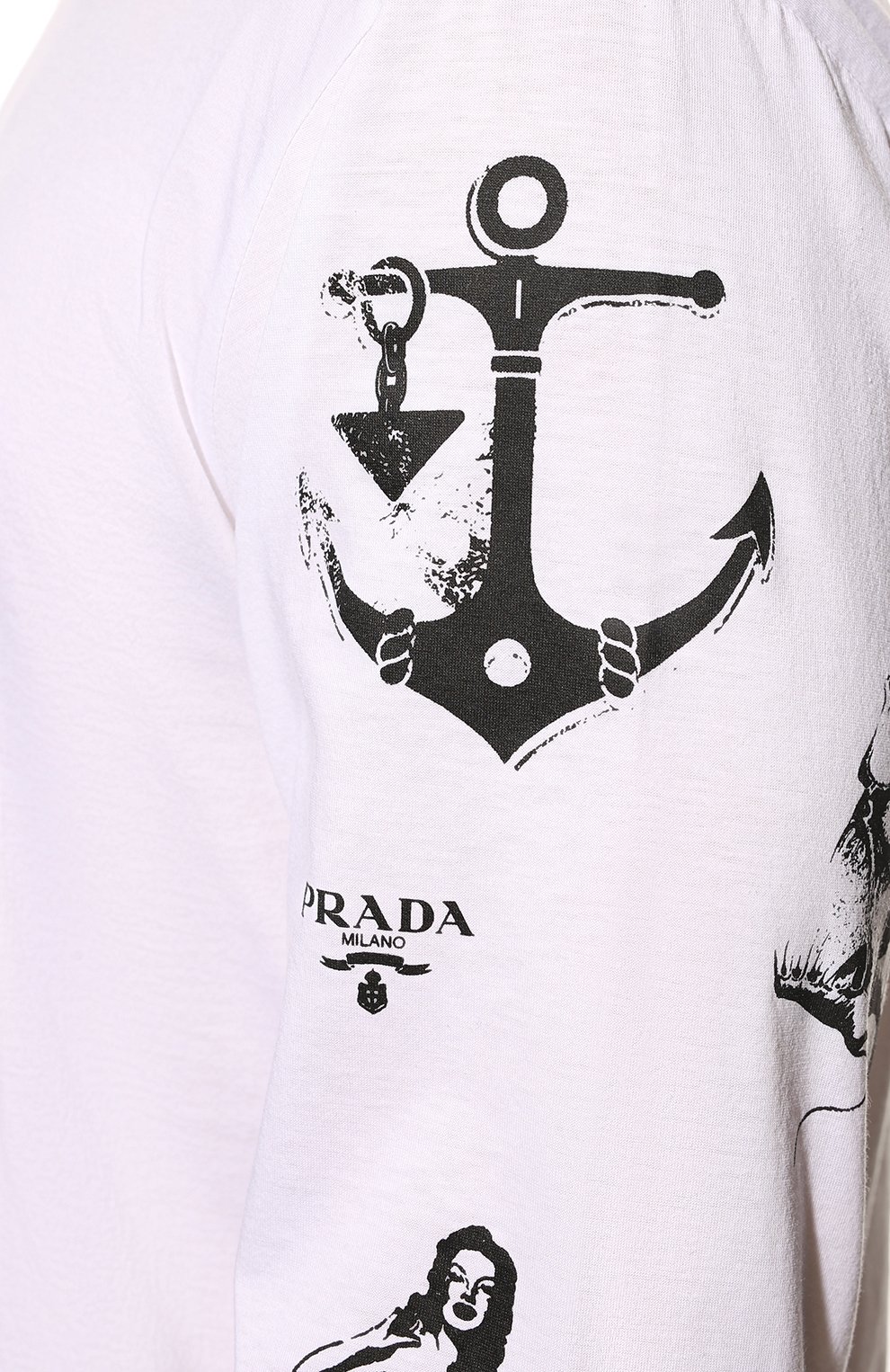 Хлопковый лонгслив PRADA, арт. UJL15A-10ND-F0009-221, фото 5