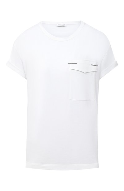 Женская хлопковая футболка BRUNELLO CUCINELLI, арт. MP045BR810