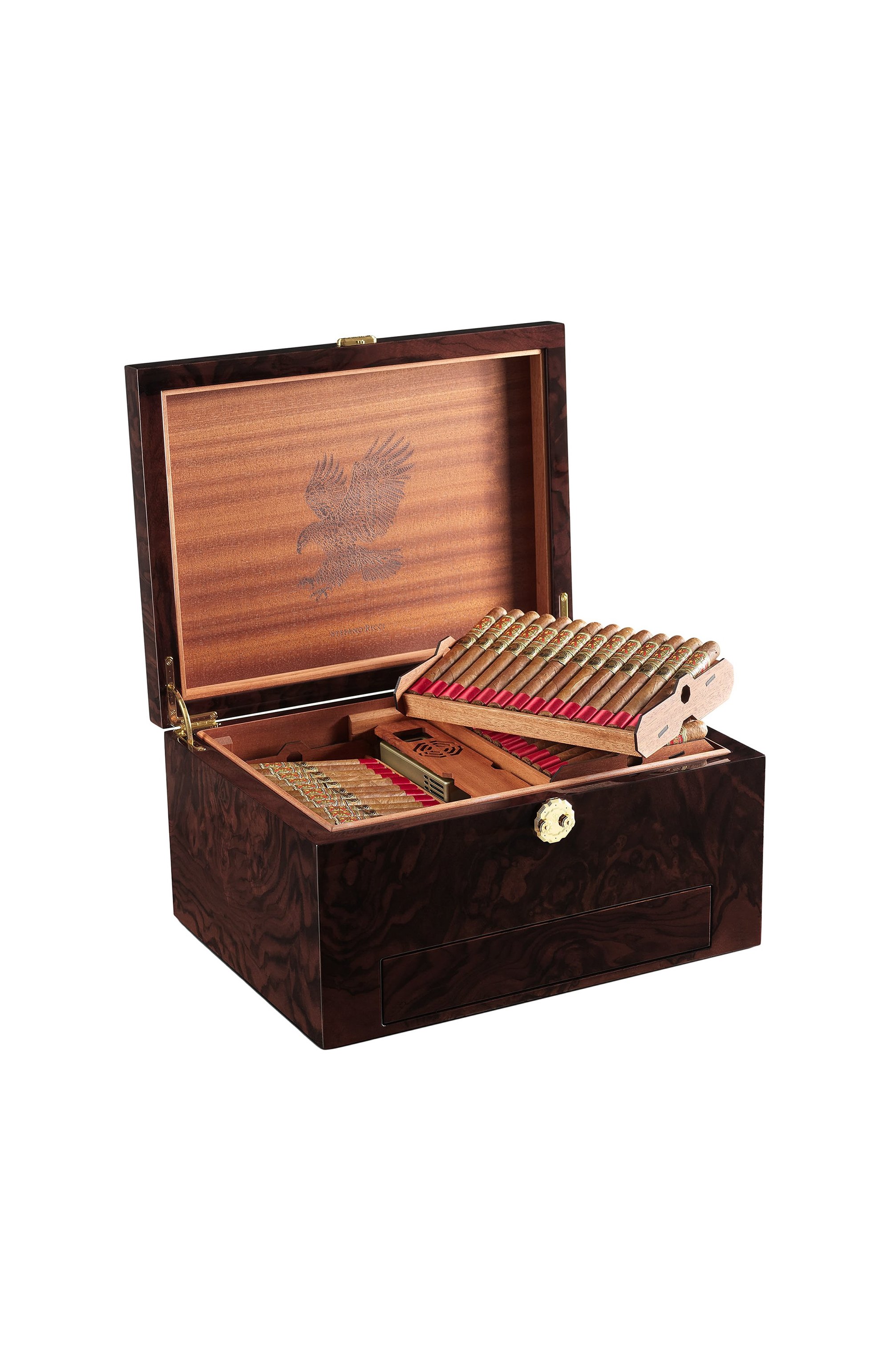 Настольный хьюмидор для 72 сигар STEFANO RICCI, арт. 0BSG72MP0/BRW001/C. 8030/C. 8030_1, фото 2