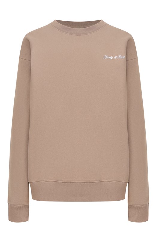 Хлопковый свитшот Sporty and Rich ST07168326BR08 Бежевый ST07168326BR08