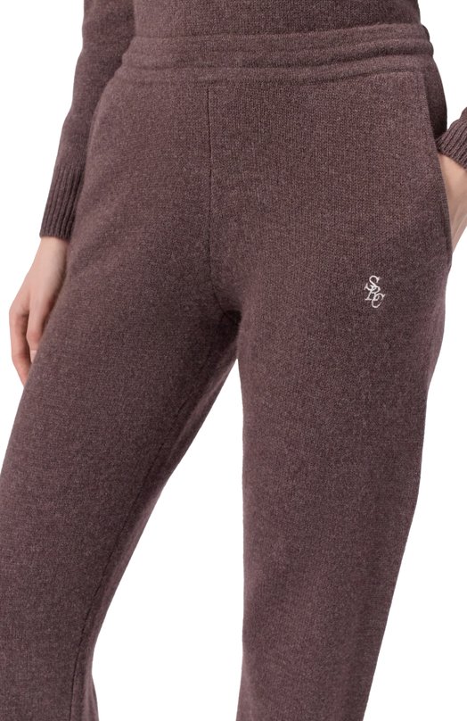 Брюки из кашемира и шерсти Sporty and Rich PA02766302BR27 Коричневый  PA02766302BR27 Фото 5