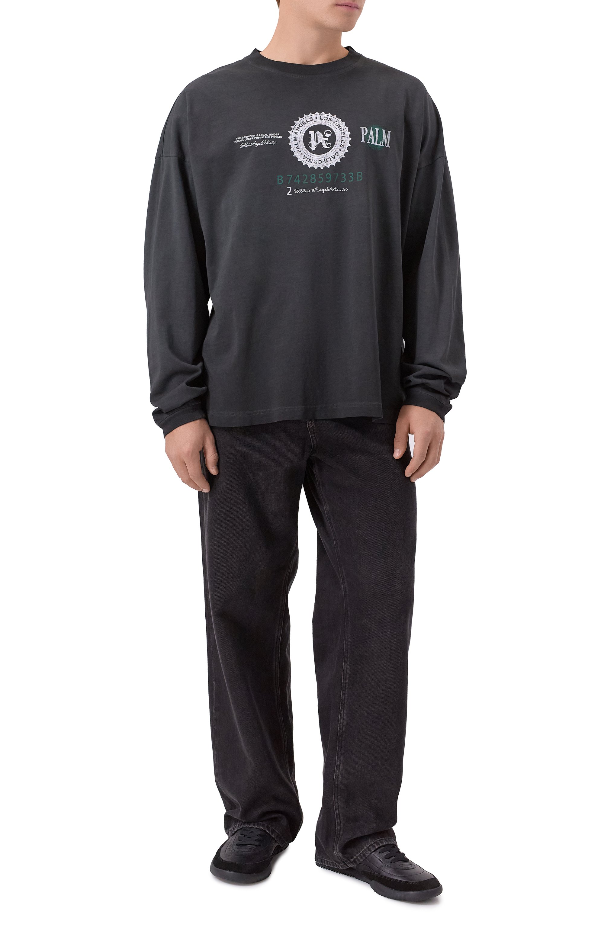 Хлопковый лонгслив PALM ANGELS, арт. PMAB05CF25JER001, фото 2