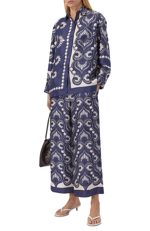 Шелковые брюки Weekend Max Mara WKD0TTIC0 Синий  WKD0TTIC0 Фото 2
