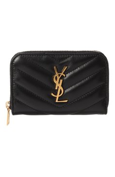 Женские кожаное портмоне cassandre SAINT LAURENT черного цвета, арт. 804479/AAA44 | Фото 1 (Материал сплава: Проставлено; Материал: Натуральная кожа; Нос: Не проставлено)