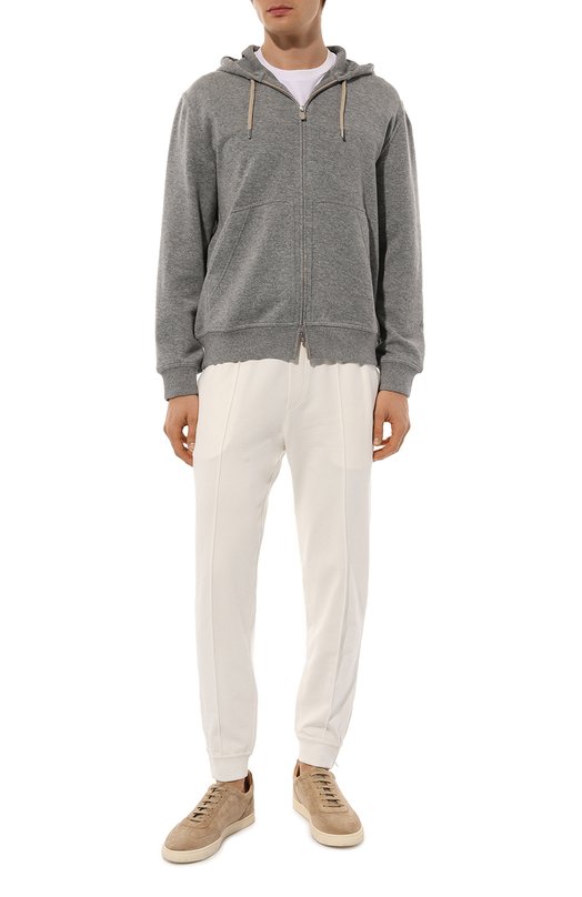 Толстовка из кашемира и хлопка Brunello Cucinelli MM8329069G Серый  MM8329069G Фото 2
