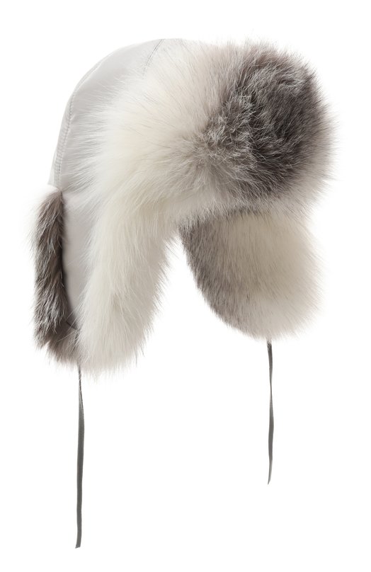 Меховая шапка-ушанка Дарья из лисы FurLand 0194809610108600204 Серый 0194809610108600204