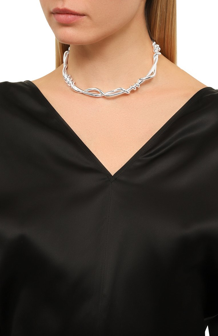 Женское колье JIL SANDER серебряного цвета, арт. J11UU0016 J12003 | Фото 2 (Материал: Металл; Региональные ограничения белый список (Axapta Mercury): Не проставлено; Нос: Не проставлено)