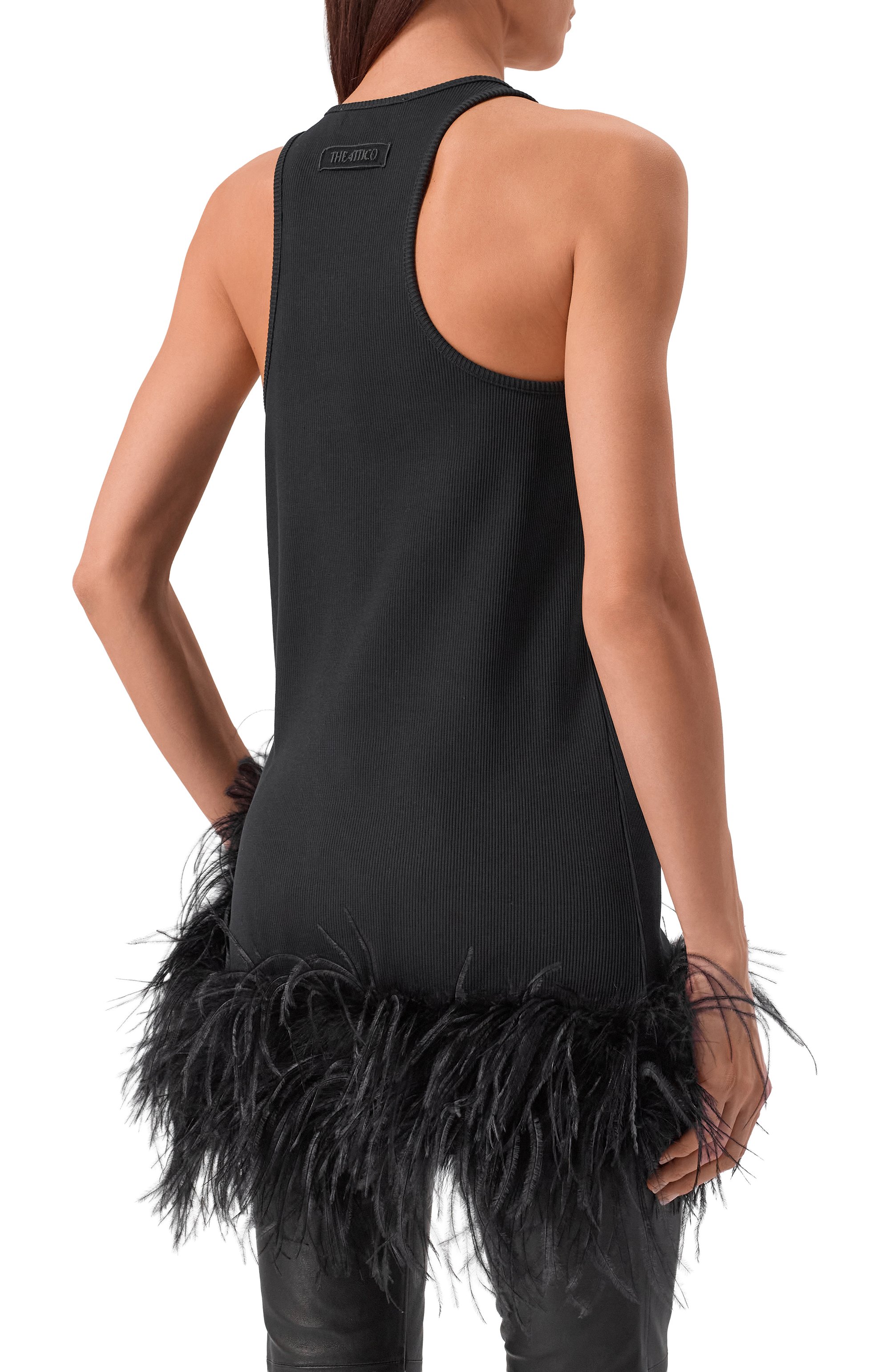 Платье с отделкой перьями THE ATTICO, арт. 260WCA00487/JJJ073MU, фото 4