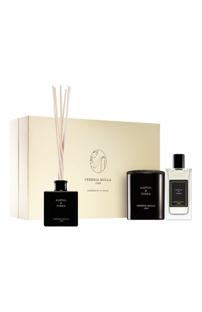 Подарочный сет iii santal &amp; tonka (230g+2x100ml) CERERIA MOLLA 1899, арт. 8424405081631