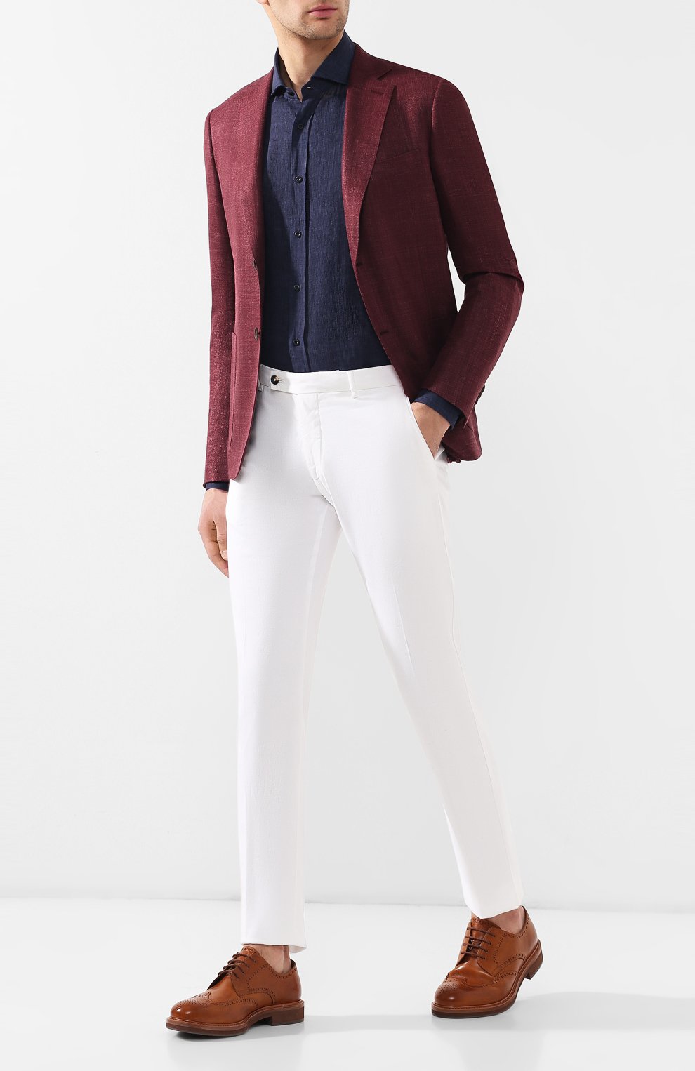 Льняная рубашка BRUNELLO CUCINELLI темно-синего цвета по цене 48900 руб., арт. MF6301718, фото 2 Льняная рубашка BRUNELLO CUCINELLI, арт. MF6301718, фото 2