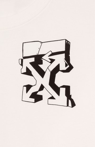 Хлопковый лонгслив OFF-WHITE молочного цвета по цене 24200 руб., арт. 0BAB001F25JER005/12+, фото 3 Хлопковый лонгслив OFF-WHITE, арт. 0BAB001F25JER005/12+, фото 3