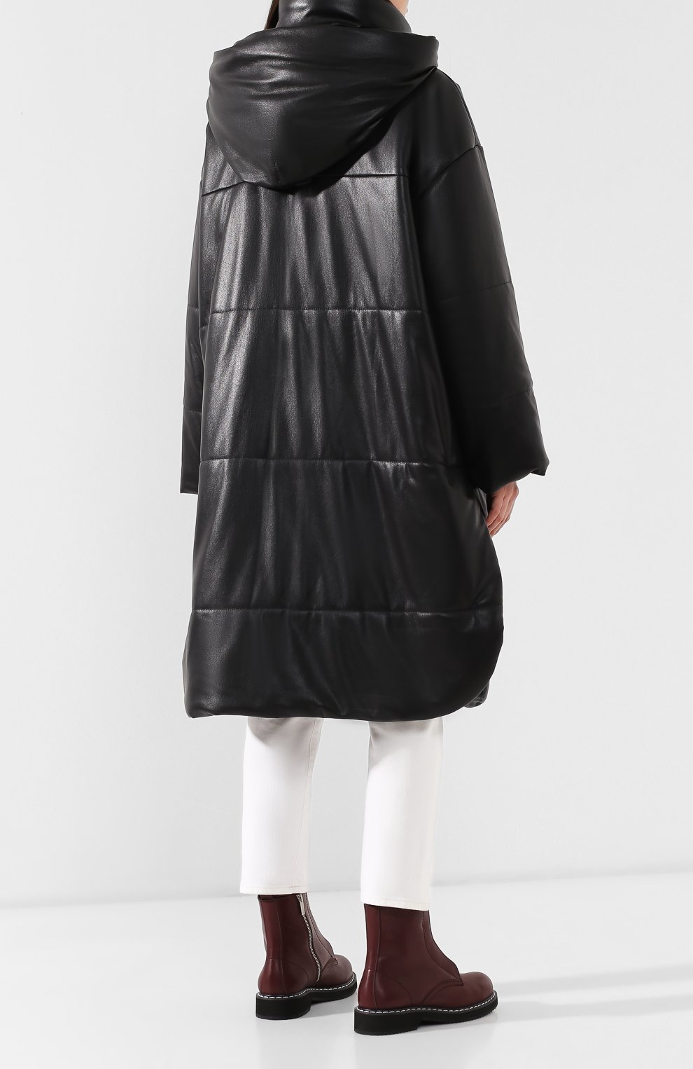 Пальто с капюшоном NANUSHKA, арт. ESKA_BLACK_VEGAN LEATHER, фото 4