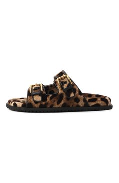 Женские комбинированные шлепанцы DOLCE & GABBANA леопардового цвета, арт. CQ0632/A6L97 | Фото 4 (Материал внешний: Текстиль, Натуральная кожа; Подошва: Плоская; Материал внутренний: Натуральная кожа; Размерность: Идёт в размер; Автоматизация ТО: Проставлено; Автоматизация состава: Проставлено)