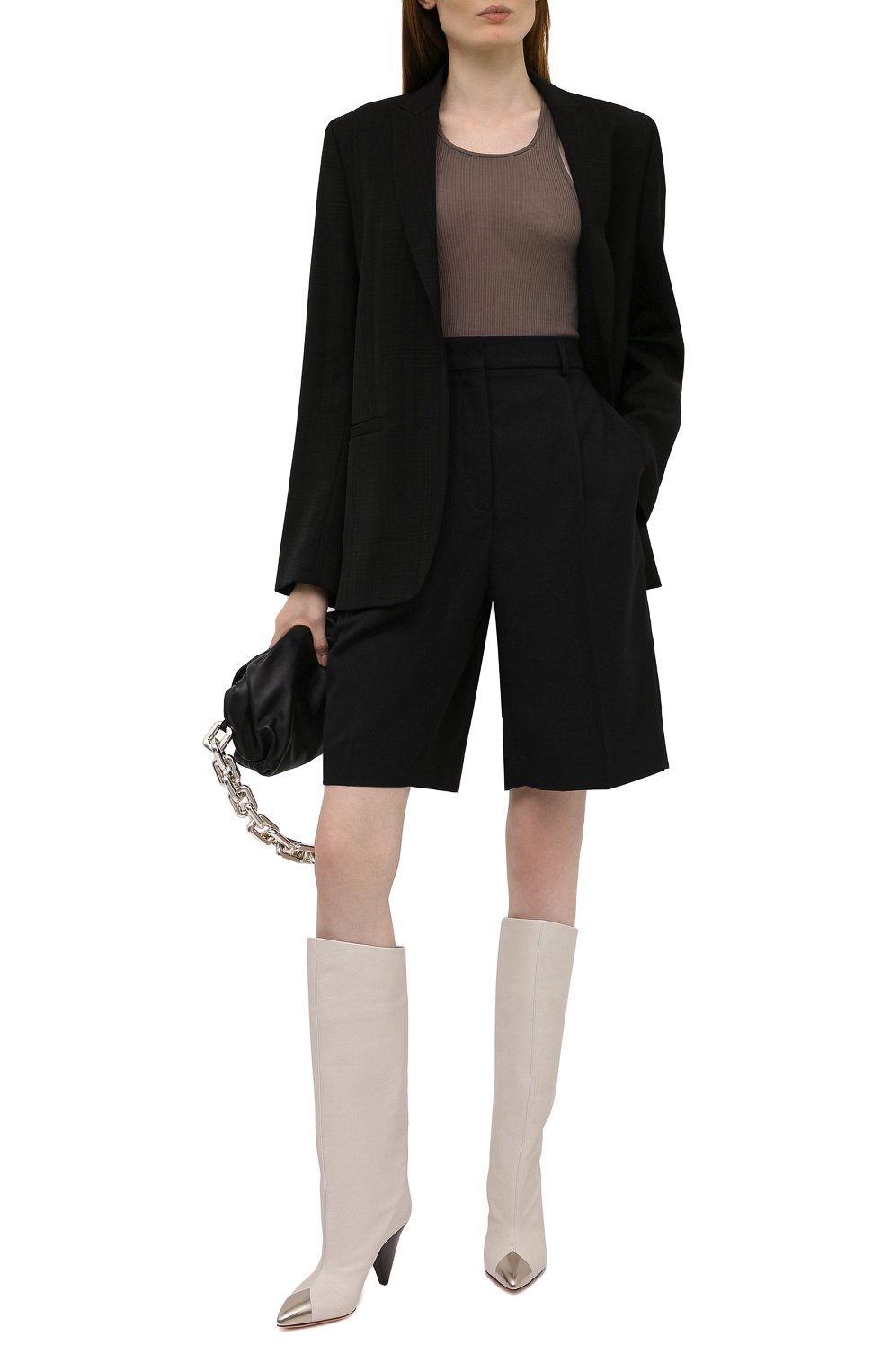Майка из вискозы и шелка RICK OWENS темно-бежевого цвета по цене 25550 руб., арт. RP02A7101/RC, фото 2 Майка из вискозы и шелка RICK OWENS, арт. RP02A7101/RC, фото 2
