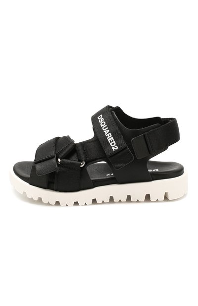 Кожаные сандалии DSQUARED2 черного цвета по цене 15250 руб., арт. 63507/18-27, фото 2 Кожаные сандалии DSQUARED2, арт. 63507/18-27, фото 2