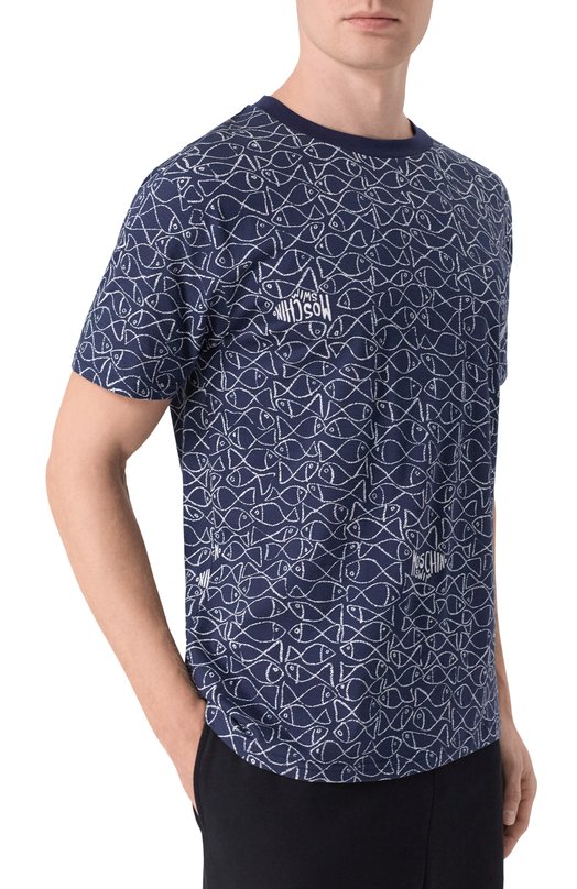 Хлопковая футболка Moschino A0703/9311 Синий  A0703/9311 Фото 3