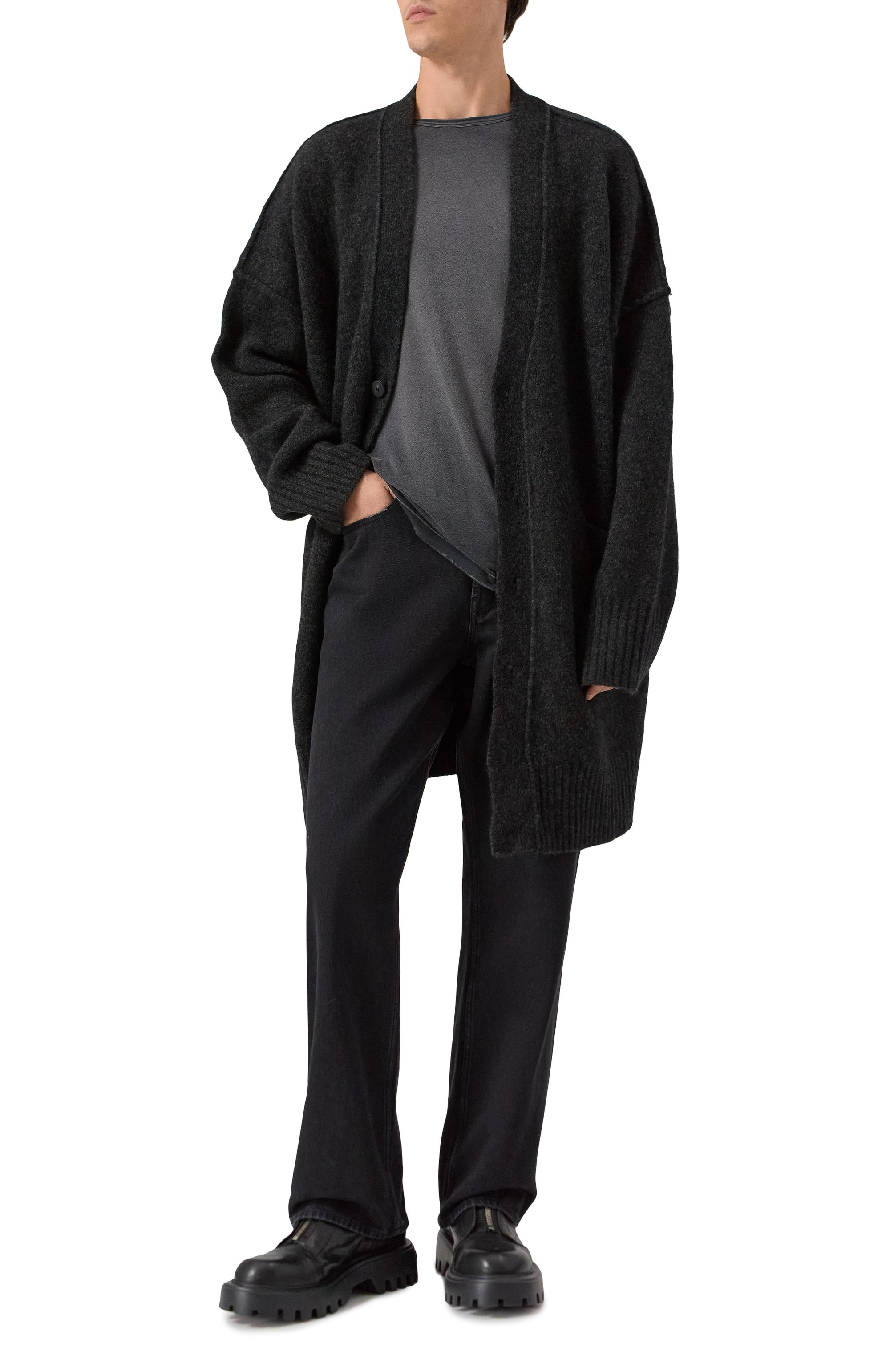 Шерстяной кардиган ISABEL BENENATO темно-серого цвета по цене 133000 руб., арт. UK09F25, фото 2 Шерстяной кардиган ISABEL BENENATO, арт. UK09F25, фото 2