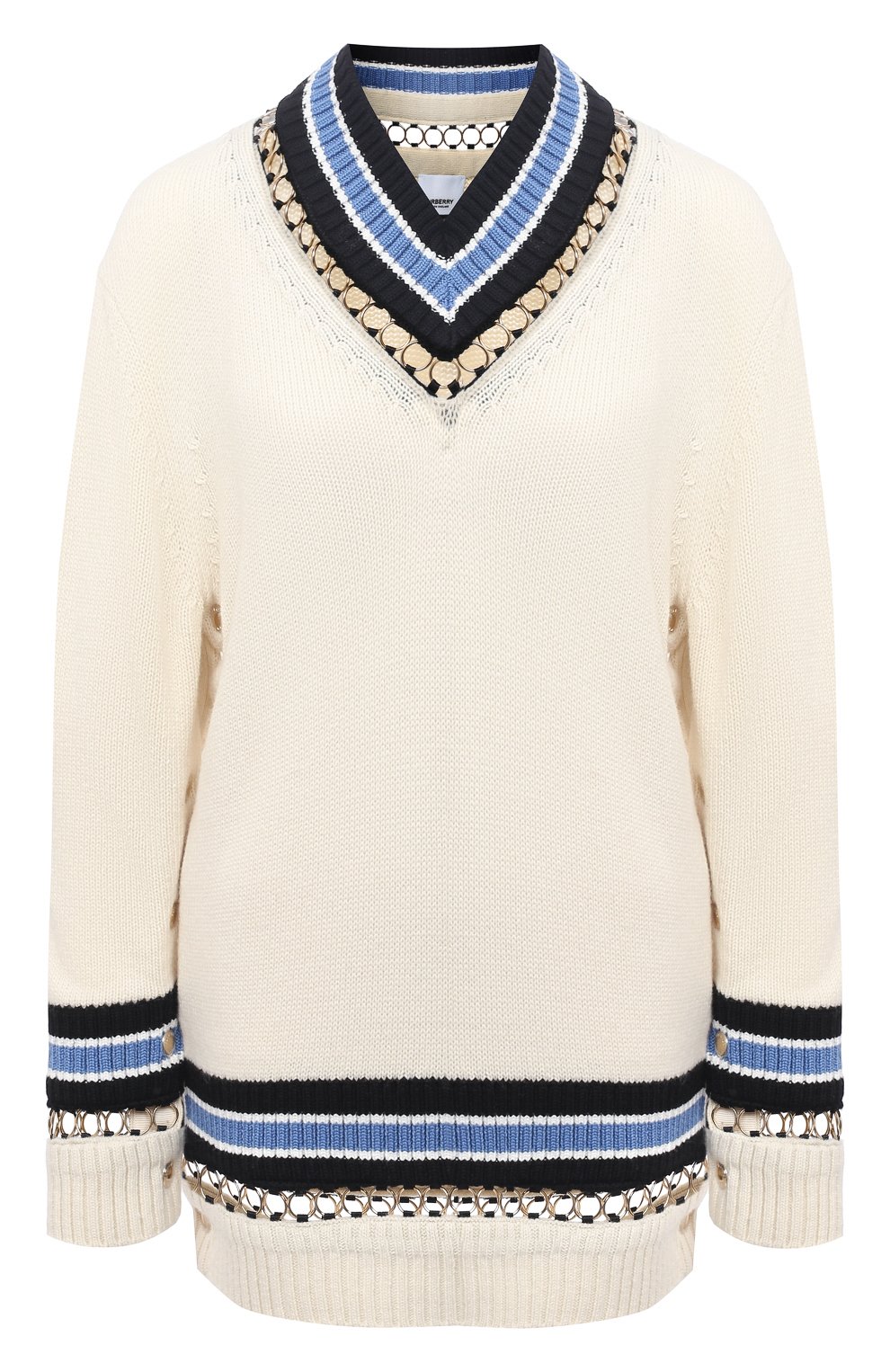 Шерстяной свитер BURBERRY белого цвета по цене 295500 руб., арт. 4566639, фото 1 Шерстяной свитер BURBERRY, арт. 4566639, фото 1