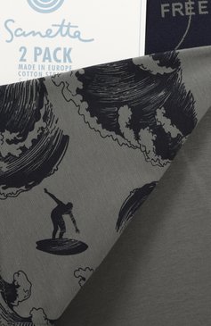 Детские комплект из двух боксеров SANETTA хаки цвета, арт. 348895 | Фото 3 (Материал внешний: Хлопок; Драгоценные камни: Проставлено; Материал сплава: Проставлено; Рукава: Короткие)