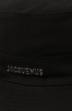 Мужская хлопковая панама JACQUEMUS черного цвета, арт. 22E/213AC002-5001 | Фото 4 (Материал: Текстиль, Хлопок; Материал сплава: Проставлено; Нос: Не проставлено)