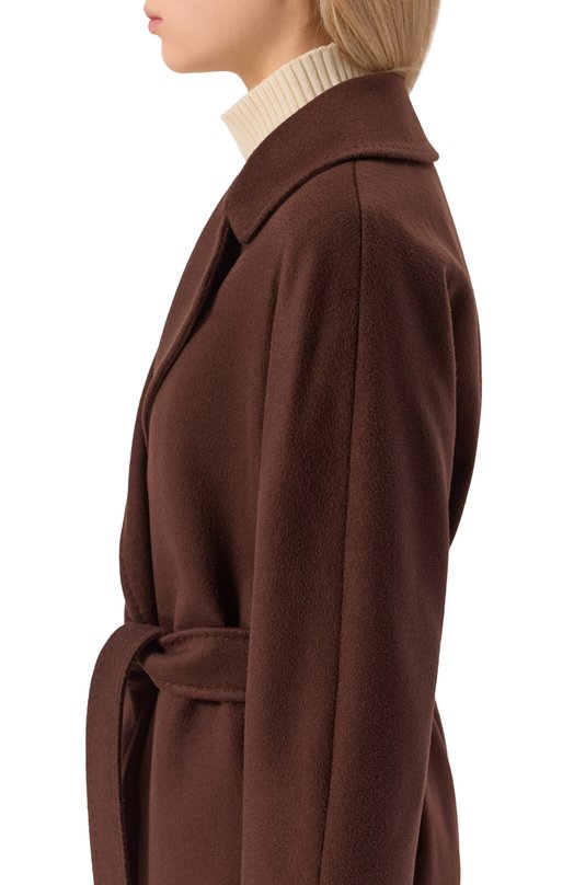 Шерстяное пальто Weekend Max Mara C0RTE Коричневый  C0RTE Фото 5