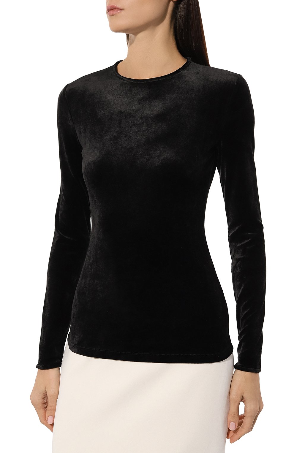 Бархатный топ GIORGIO ARMANI черного цвета по цене 69950 руб., арт. 6DAM74/AJZXZ, фото 3 Бархатный топ GIORGIO ARMANI, арт. 6DAM74/AJZXZ, фото 3