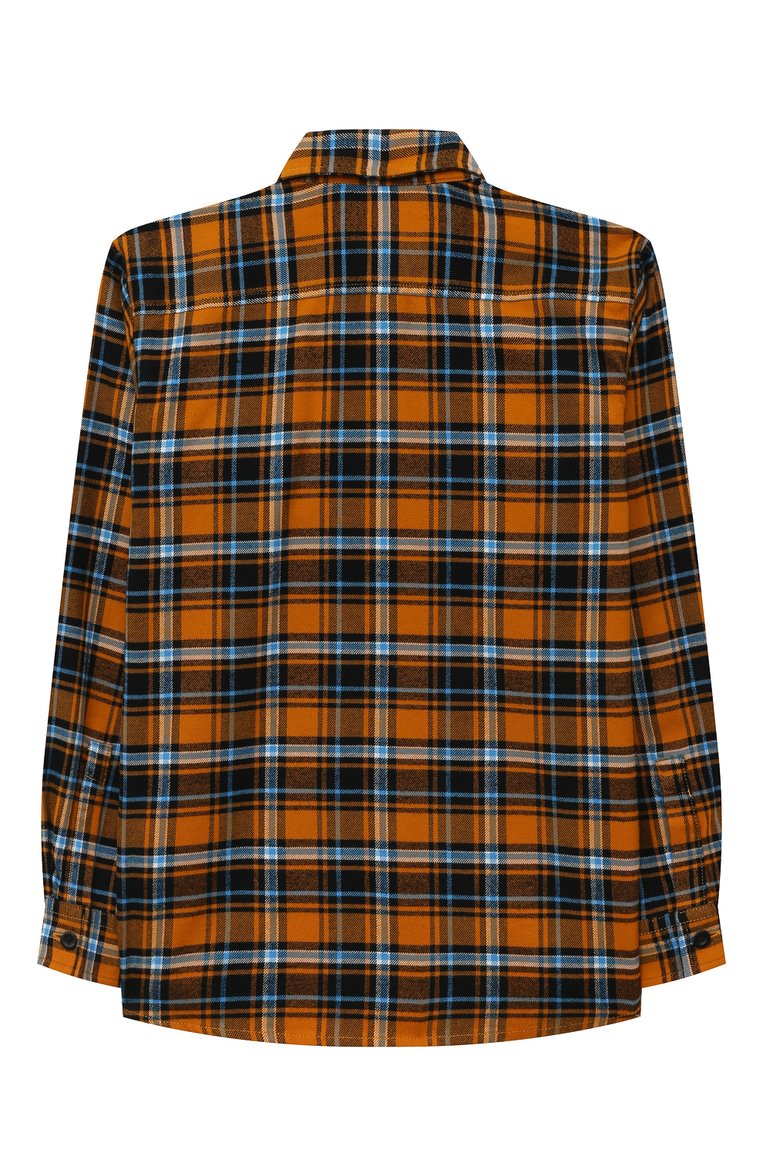 Детская хлопковая рубашка WOOLRICH оранжевого цвета, арт. CFWKSI0053MRUT3151 | Фото 2 (Рукава: Длинные; Материал внешний: Хлопок)