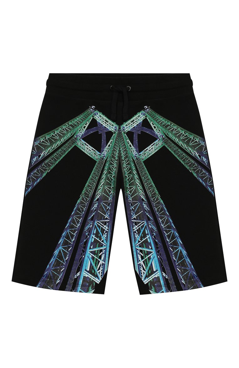 Детские хлопковые шорты MARCELO BURLON KIDS OF MILAN черного цвета, арт. 20E/B/MB/3201/0020/2-6Y | Фото 1 (Материал внешний: Хлопок; Мальчики Кросс-КТ: Шорты-одежда; Региональные ограничения белый список (Axapta Mercury): RU; Нос: Не проставлено; Ростовка одежда: 4 года | 104 см, 6 лет | 116 см)