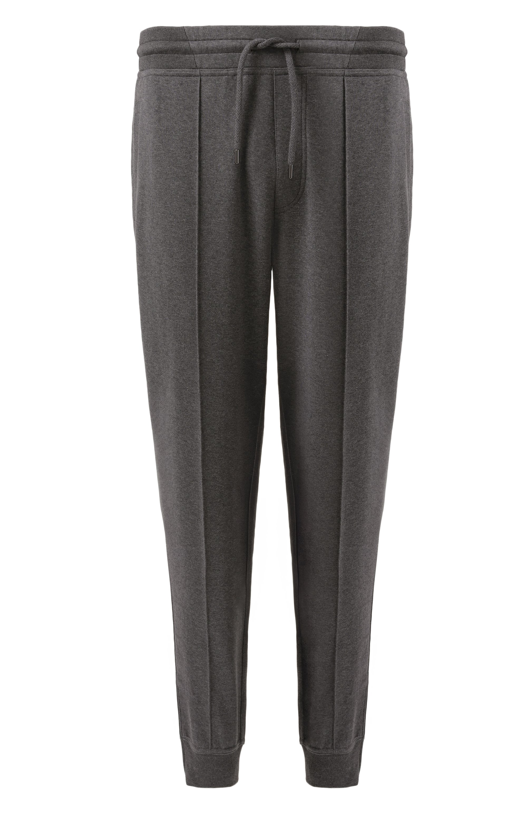Хлопковые джоггеры BRUNELLO CUCINELLI темно-серого цвета по цене 118000 руб., арт. MM8363211G, фото 1 Хлопковые джоггеры BRUNELLO CUCINELLI, арт. MM8363211G, фото 1