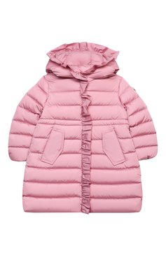 Детская пуховое пальто MONCLER светло-розового цвета, арт. F2-954-1C508-10-54155/4-6A | Фото 1 (Кросс-КТ: Зима; Девочки Кросс-КТ: Пуховик-верхняя одежда; Рукава: Длинные; Материал внешний: Синтетический материал; Региональные ограничения белый список (Axapta Mercury): RU; Материал сплава: Проставлено; Материал подклада: Синтетический материал; Драгоценные камни: Проставлено; Материал утеплителя: Пух и перо; Ростовка одежда: 4 года | 104 см, 5 лет | 110 см, 6 лет | 116 см)