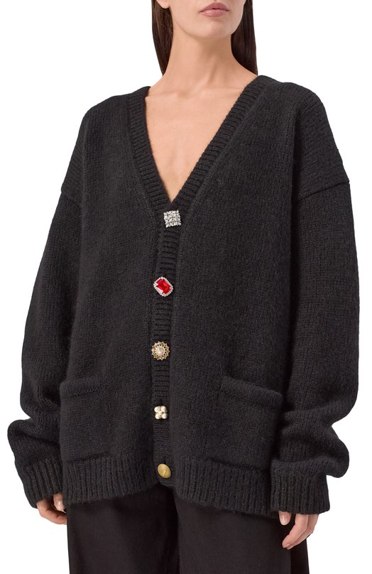 Шерстяной кардиган VETEMENTS UA53KN600B/2902 KNIT Серый  UA53KN600B/2902 KNIT Фото 3