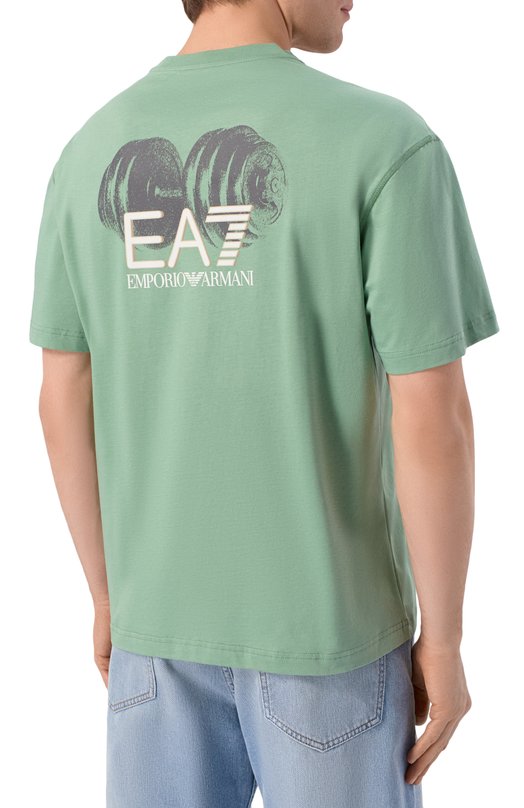 Хлопковая футболка EA7 7M001402/AF22264 Зелёный  7M001402/AF22264 Фото 4