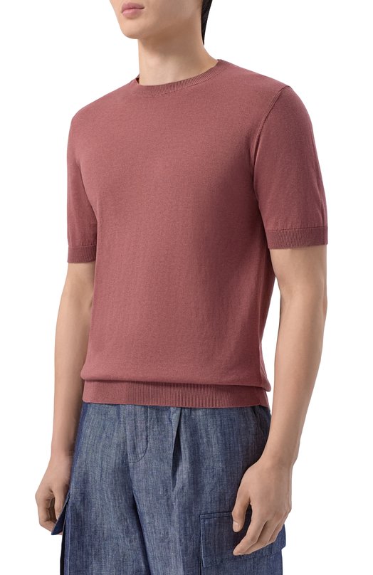 Джемпер из шелка и хлопка Andrea Campagna M5425-1033 Бордовый  M5425-1033 Фото 3