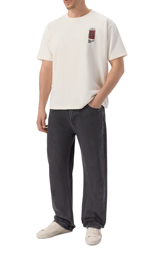 Хлопковая футболка Rhude RHSS26TT07012 Кремовый  RHSS26TT07012 Фото 2