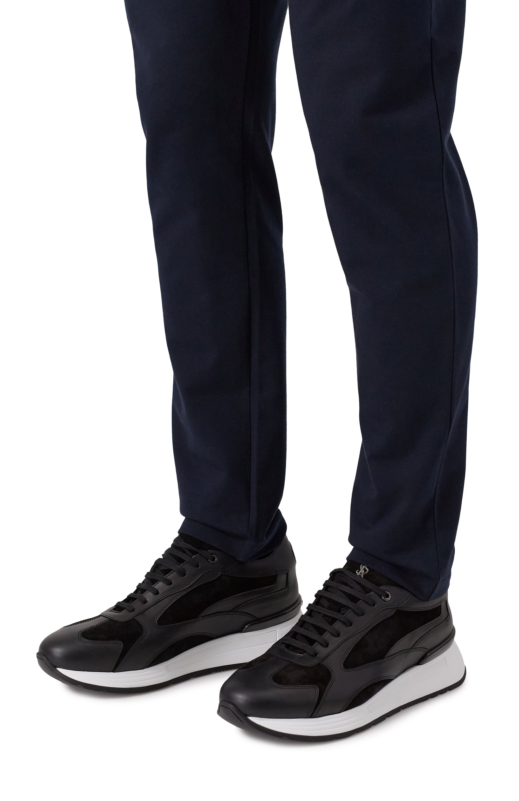 Кожаные кроссовки STEFANO RICCI черного цвета по цене 123000 руб., арт. UZ26EG6636/WYSDP, фото 3 Кожаные кроссовки STEFANO RICCI, арт. UZ26EG6636/WYSDP, фото 3