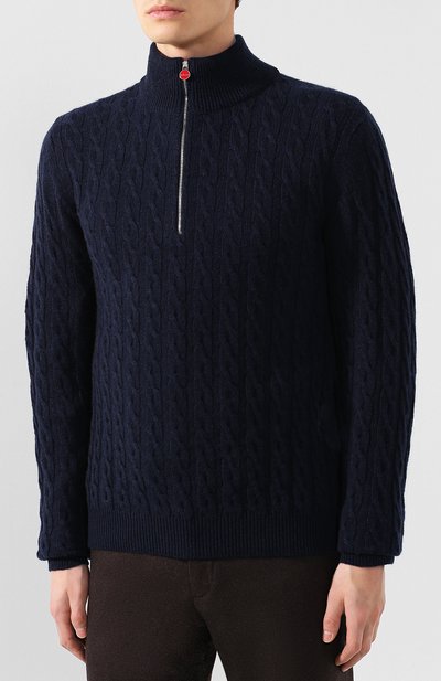 Кашемировый джемпер KITON темно-синего цвета по цене 275500 руб., арт. UK10198, фото 3 Кашемировый джемпер KITON, арт. UK10198, фото 3