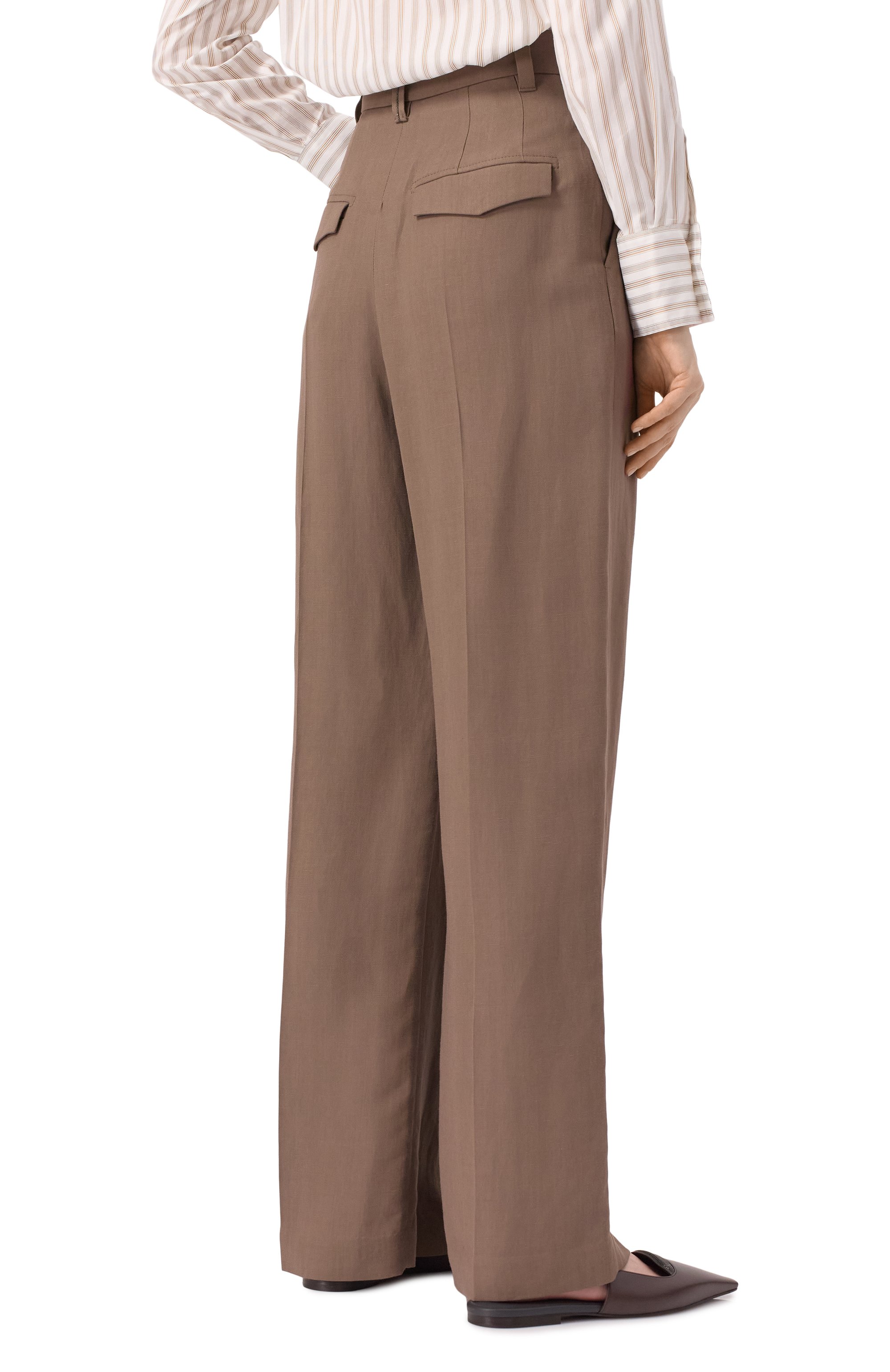 Брюки из вискозы и льна BRUNELLO CUCINELLI, арт. MH126P8669, фото 4