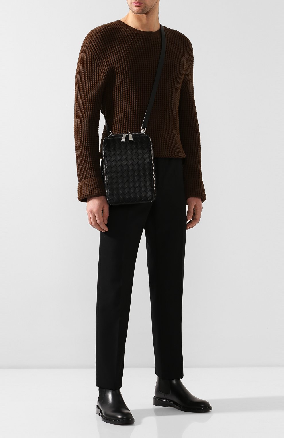 Кожаная сумка-планшет BOTTEGA VENETA, арт. 596730/V00BL, фото 2