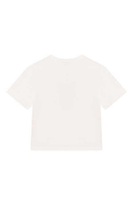 Детс�кая хлопковая футболка DOLCE & GABBANA молочного цвета, арт. L4JTHV/G70K2/2-6 | Фото 2 (Рукава: Короткие; Материал внешний: Хлопок; Материал сплава: Проставлено; Драгоценные камни: Проставлено)