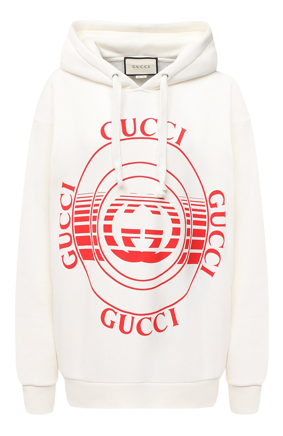 Хлопковое худи GUCCI белого цвета по цене 74050 руб., арт. 615061/XJCRR, фото 1 Хлопковое худи GUCCI, арт. 615061/XJCRR, фото 1