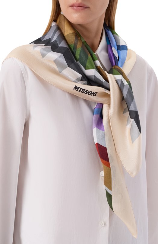 Шелковый платок Missoni F041RADA648 Разноцветный  F041RADA648 Фото 2