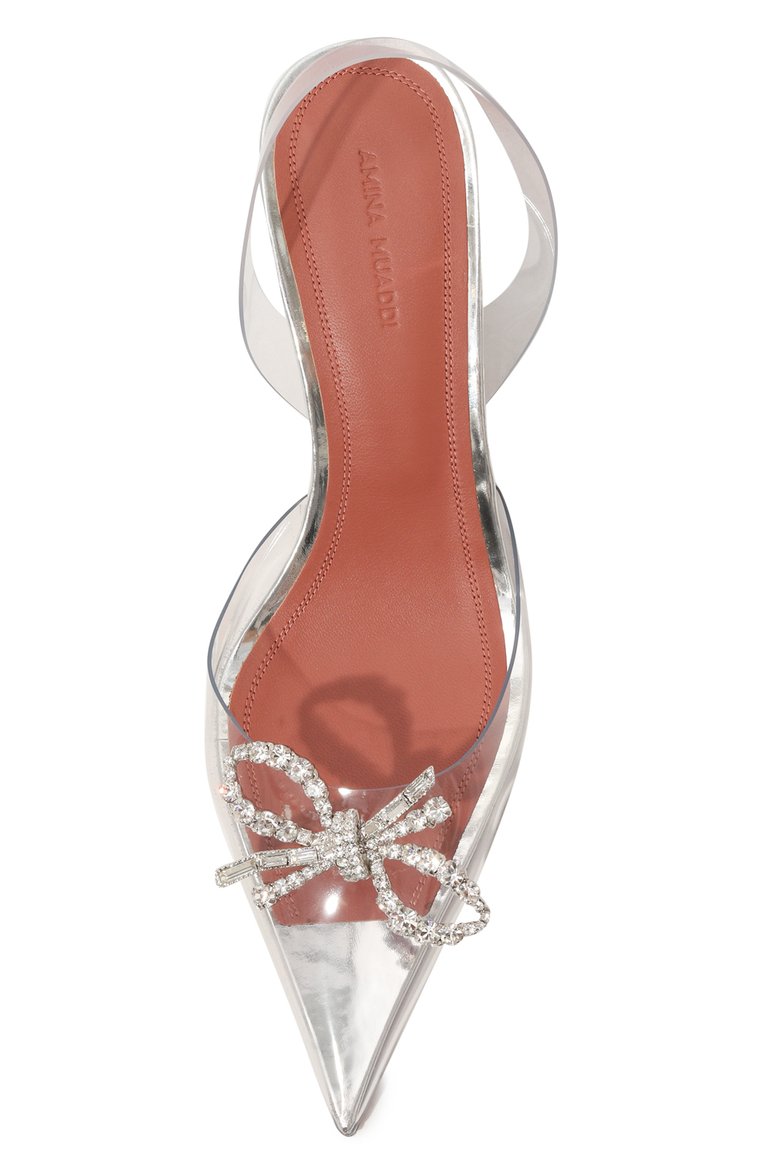 Женские туфли rosie AMINA MUADDI прозрачного цвета, арт. R0SIE GLASS SLING 60/PVC | Фото 6 (Материал внутренний: Натуральная кожа; Материал внешний: Экокожа; Каблук высота: Средний; Подошва: Плоская; Каблук тип: Шпилька; Женское Кросс-КТ: Слингбэки)