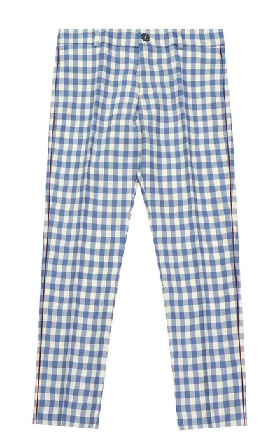 Шерстяные брюки в клетку с контрастной отделкой GUCCI, арт. 452272/XBA13, фото 1