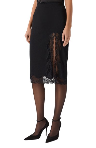 Юбка из вискозы BALMAIN черного цвета по цене 196500 руб., арт. SK000000/0082, фото 3 Юбка из вискозы BALMAIN, арт. SK000000/0082, фото 3