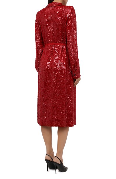 Платье из вискозы с отделкой пайетками DRIES VAN NOTEN красного цвета по цене 171000 руб., арт. 212-011039-3223, фото 4 Платье из вискозы с отделкой пайетками DRIES VAN NOTEN, арт. 212-011039-3223, фото 4