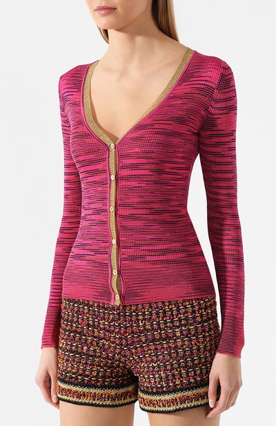Кардиган из смеси хлопка и вискозы M MISSONI фуксия цвета по цене 25850 руб., арт. 2DM00007/2K0006, фото 3 Кардиган из смеси хлопка и вискозы M MISSONI, арт. 2DM00007/2K0006, фото 3