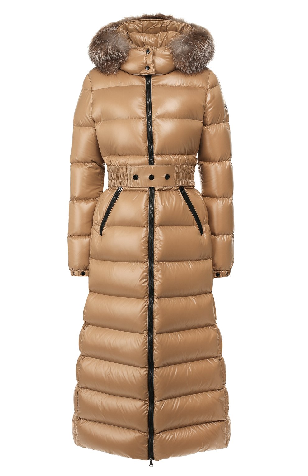 Женский пуховик moncler hudson MONCLER бежевого цвета, арт. E2-093-49845-25-C0065 | Фото 1 (Рукава: Длинные; Материал внешний: Синтетический материал; Кросс-КТ: Пуховик; Материа�л сплава: Проставлено, Проверено; Стили: Спорт-шик; Материал подклада: Синтетический материал; Длина (верхняя одежда): Длинные; Статус проверки: Проверено, Проверена категория; Драгоценные камни: Проставлено; Материал утеплителя: Пух и перо)