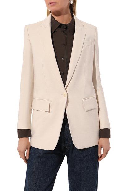 Жакет из вискозы DONDUP кремового цвета по цене 85000 руб., арт. DJ563/IF0036D/XXX, фото 3 Жакет из вискозы DONDUP, арт. DJ563/IF0036D/XXX, фото 3